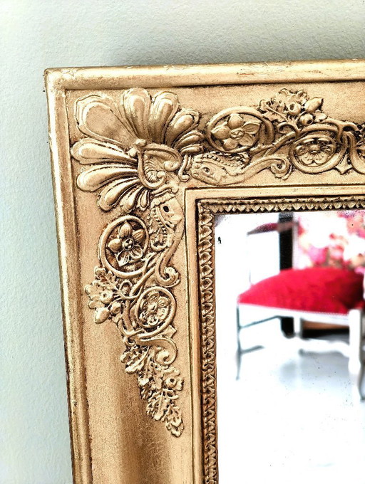 19th-century mirror in wood and gilt stucco, 115 x 61.5 cm