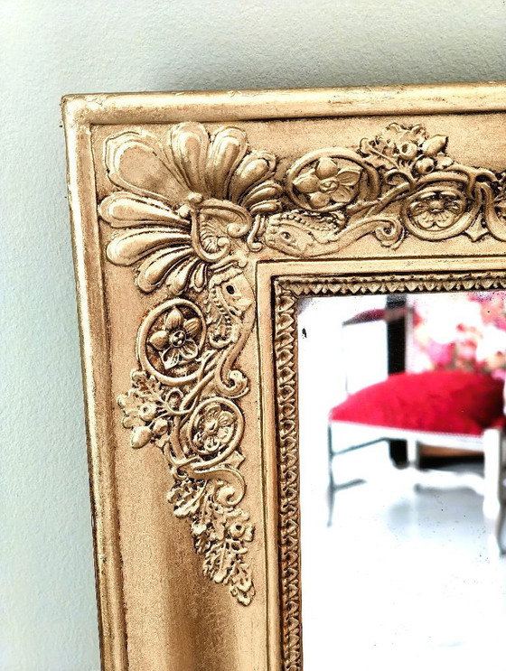 Image 1 of 19th-century mirror in wood and gilt stucco, 115 x 61.5 cm