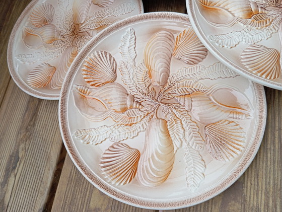 Image 1 of 4 assiettes à coquillages / crustacés 1960, Ateliers du Revernay - France