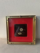 Decorazione murale Don Chisciotte 15 x 15 cm con intarsio in oro 24 carati