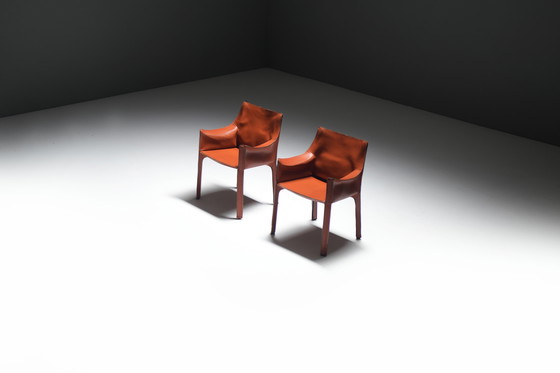 Image 1 of Poltrone Cab 413 (2) in pelle di Mario Bellini per Cassina.