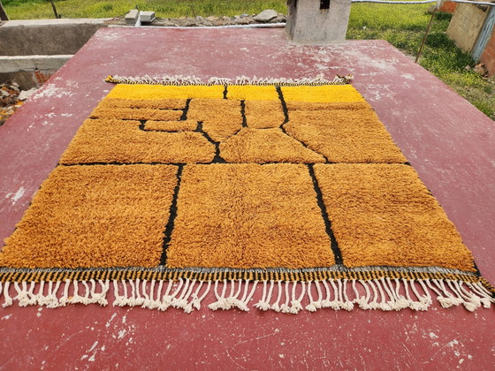 Authentic Beni Ouarain Rug 220x212 cm – Natural Ochre Wool – Rugs & carpets, Cotton, Modern (photo 5 of 8)