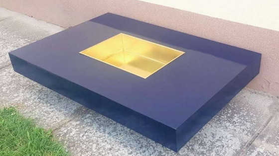 Image 1 of Tavolino da caffè vintage in laminato e ottone 1970