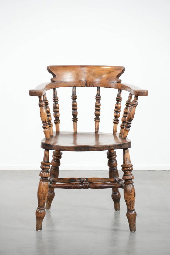 Image 1 of Sedia da capitano/sedia laterale/sedia da scrivania antica inglese dei primi del XIX secolo.