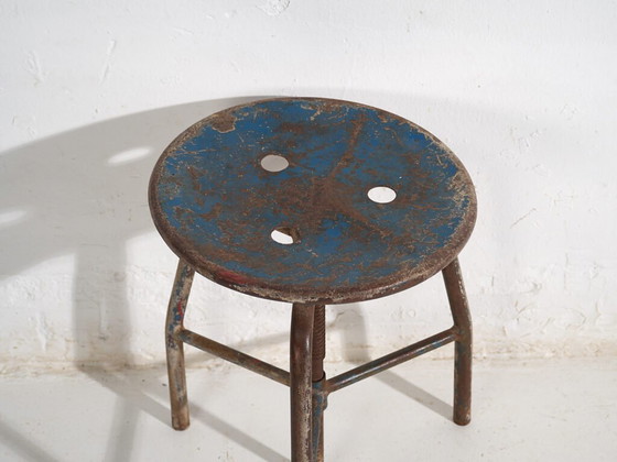 Sgabello blu stile industriale (c.1950) #8 – Sgabelli, Iron, Industrieel (photo 21 of 25)