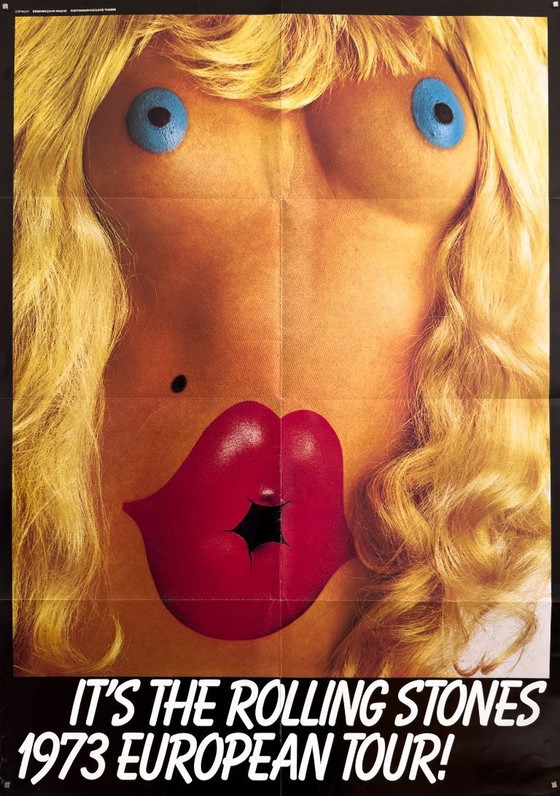Image 1 of 🎸 The Rolling Stones - European Tour - 1973 - Affiche originale A1 de John Pasche - 84 × 59 cm
