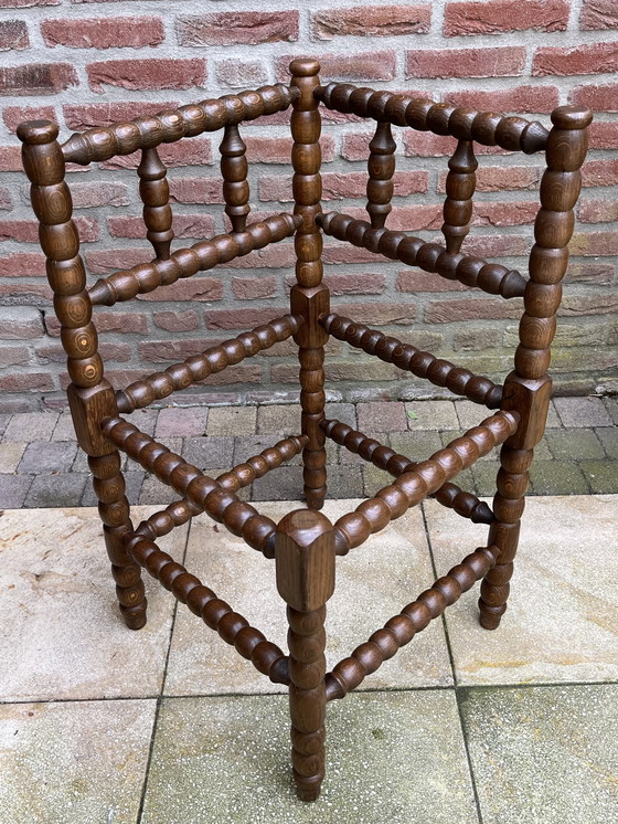 Image 1 of Classic Bobbin corner chair + matching side table | rare set