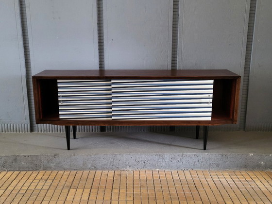 Image 1 of Vintage walnut wooden sideboard, 1960s, colour
