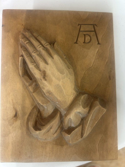 Vintage handgeschnitzte betende Hände von Albrecht Dürer – wanddecoratie, Wood (photo 2 of 5)