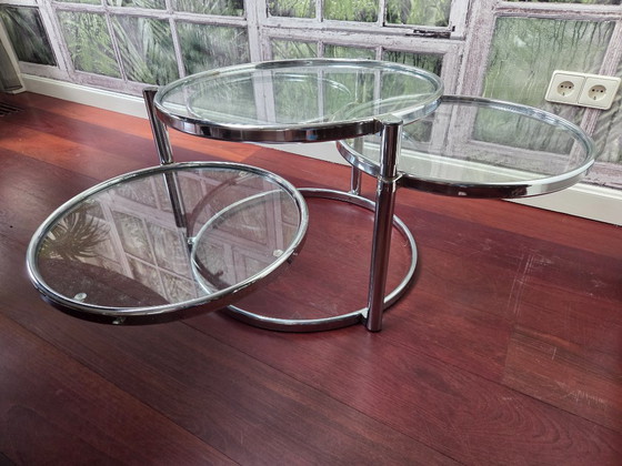 Leitmotiv Triple Swivel Tavolino da caffè – Tavolini da caffè, Chrome, Glass (photo 5 of 5)