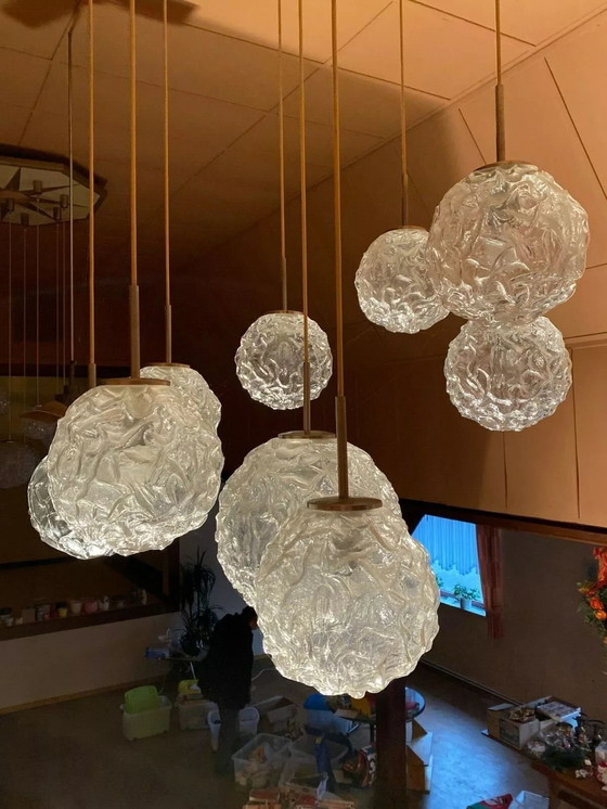 Image 1 of Lampada da soffitto XXL anni '60 e '70, lampada a sospensione, lampada a cascata, Hillebrand Design anni '60