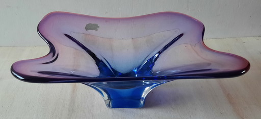 Lila/blaue Muranoglas-Schale