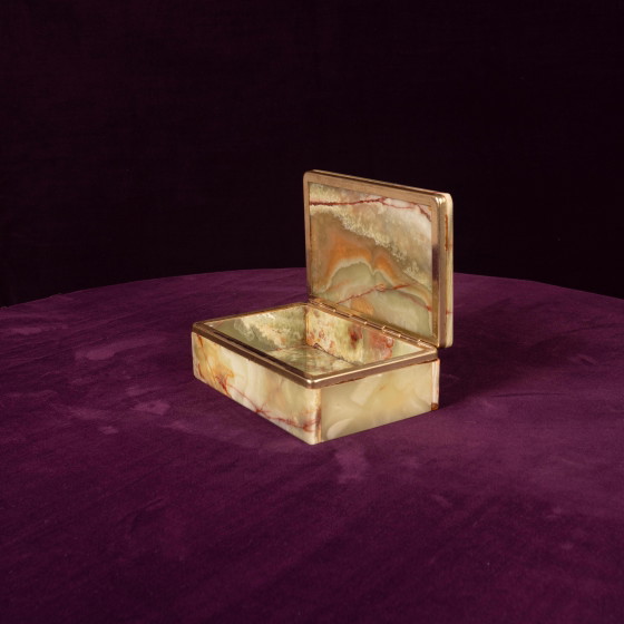 Groene Onyx en Messing Doos met Deksel, Italië 1970 – Decoratieve objecten, Marble, Italian Design (photo 6 of 18)