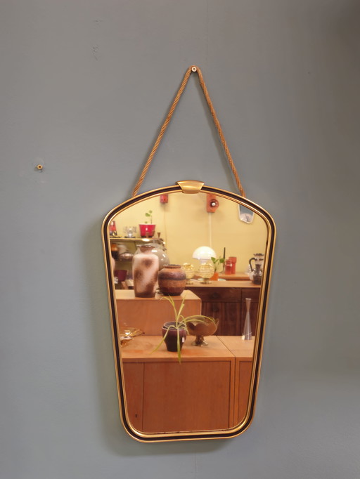 Vintage Mirror Wall Mirror Mirror Brass Black