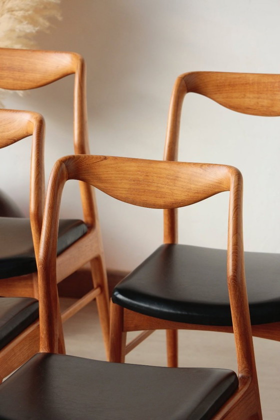 Image 1 of Set of 6 Vintage Scandinavian Teak Chairs – 1960s