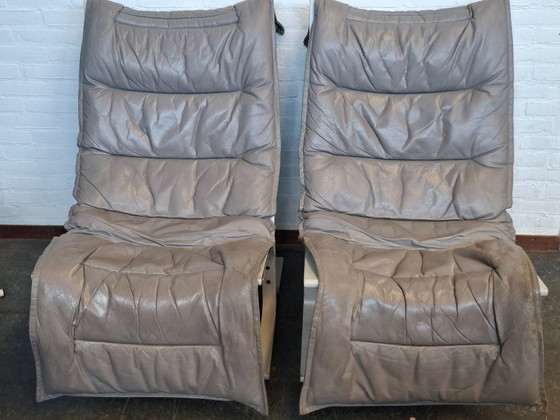 2x Siesta lounge armchairs by Ingmar Relling, 1960s – Westnofa, Leather, Wood, Vintage (photo 2 of 10)