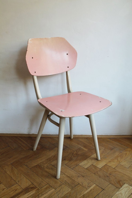 Set di 6 sedie da pranzo TON | Finitura originale color pastello | 1964 – Wood (photo 12 of 46)