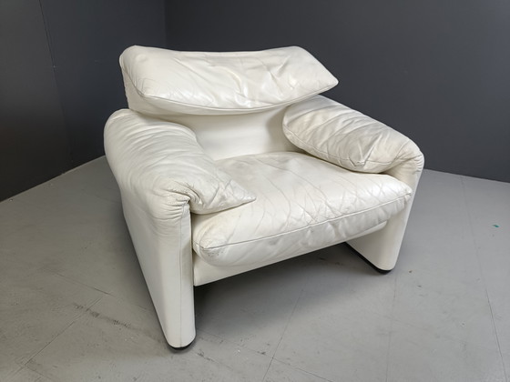 Image 1 of Ensemble de canapés Maralunga en cuir par Vico Magistretti pour Cassina, 1973