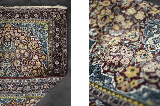 Image 1 of Vintage Hand-Woven Middle Eastern Oriental Isfahan Rug, 1940s