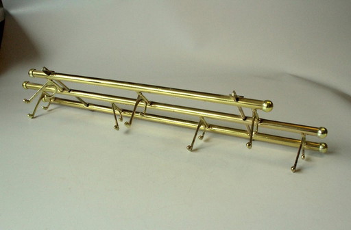 Porte-manteau mural design pliable en laiton - Vintage