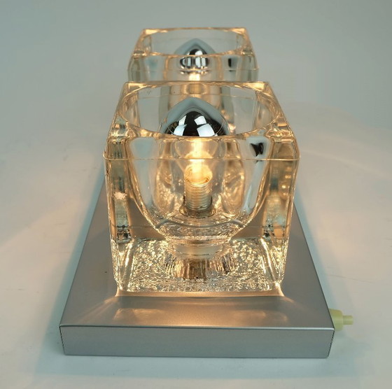 Image 1 of no. 2 of 2: vintage mid century peill & putzler SCONCE with 2 glass cubes 1960s/70s wall light