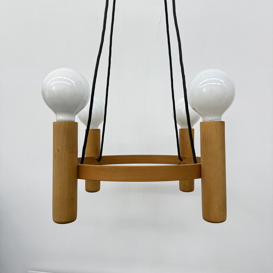 Image 1 of Vintage Domus Danish design hanging lamp chandelier , 1970s