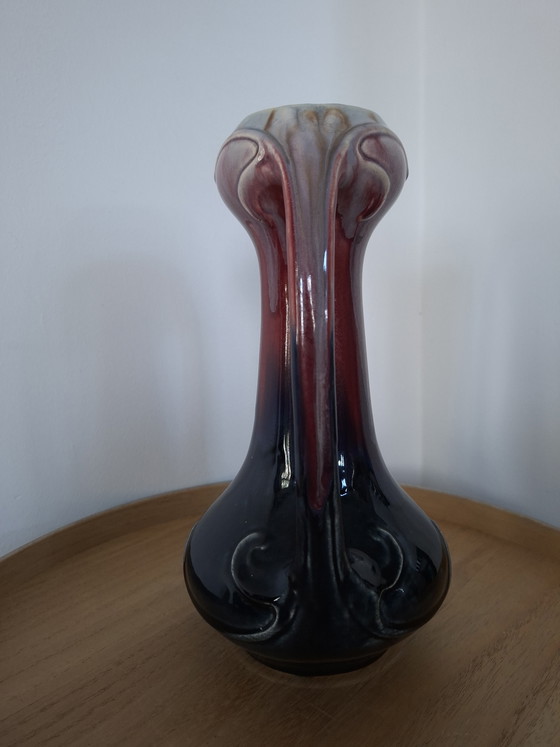 Image 1 of Bellissimo set di vasi Art Deco - Faïencerie de Thulin - Smalto a goccia