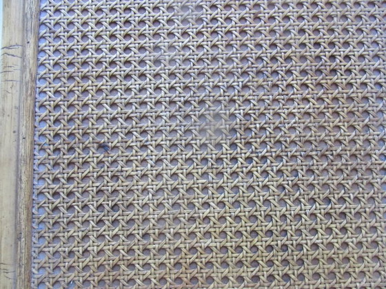 Image 1 of Vintage Rattan and Basket Weave Cube Side Table 45 x 45 x 45 cm - Mid Century Modern