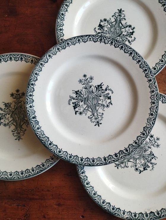 Image 1 of "Alhambra" ironstone earthenware service from Salins