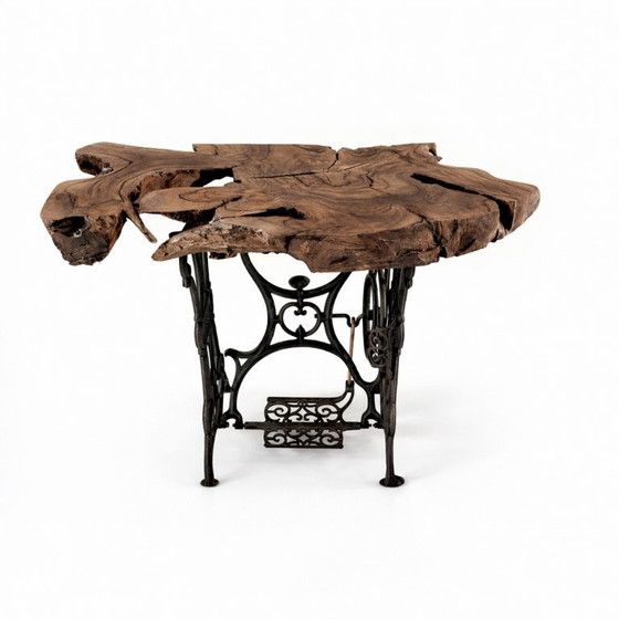 Image 1 of Vintage tafel van populierenhout, jaren 1950