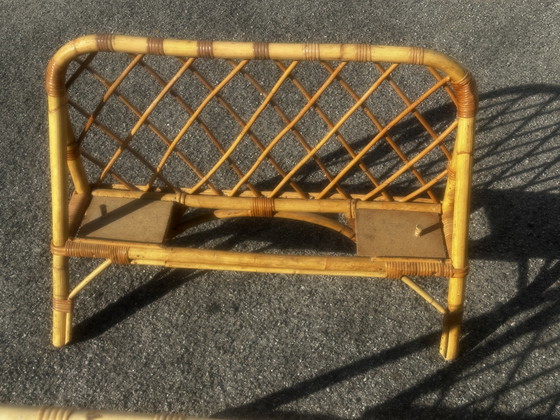 Twee vintage eenpersoonsbedden van rotan, jaren 70. – Fabrication artisanale années 70, Rattan (photo 15 of 15)