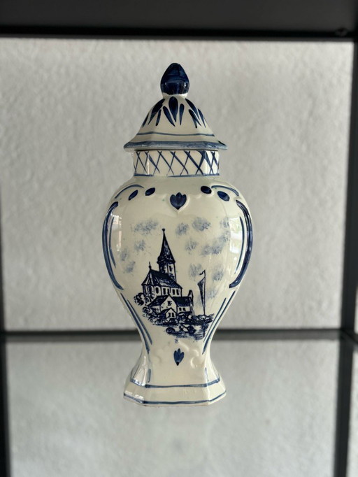  Vintage Delfta blauw Hand-Painted Ginger Jar with Lid