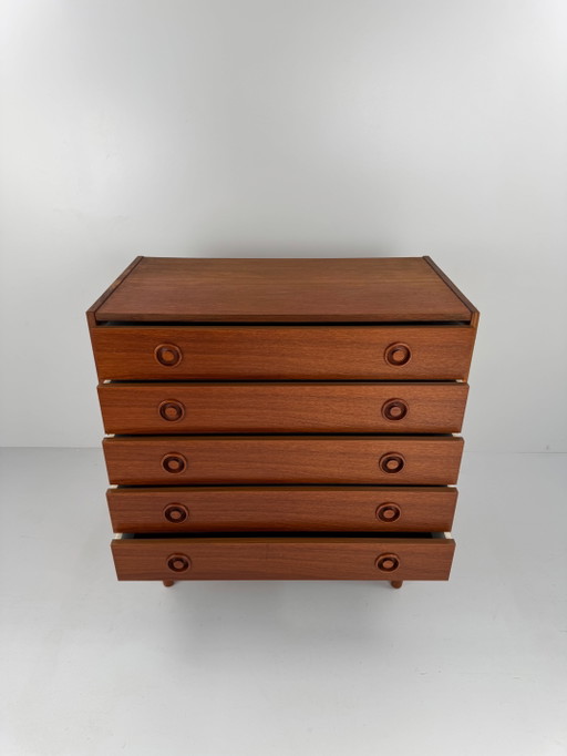 Deense teakhouten ladekast, Denemarken, jaren 70