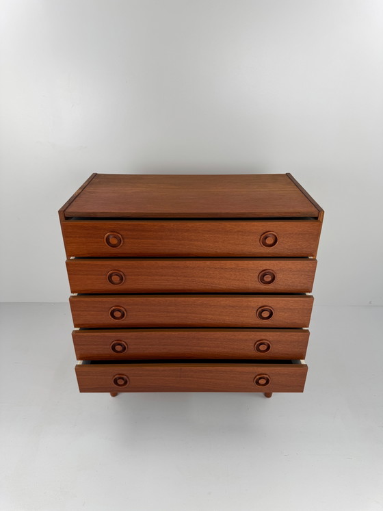 Image 1 of Deense teakhouten ladekast, Denemarken, jaren 70