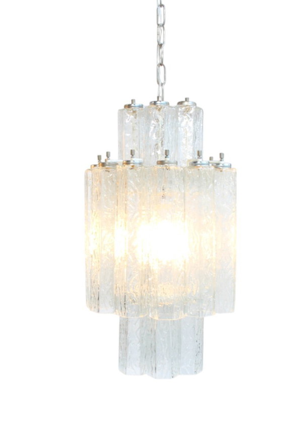Image 1 of Lustre avec tubes de Murano Vintage attribué à Venini