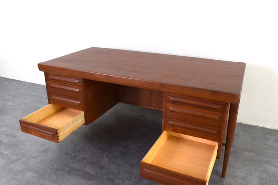 Image 1 of Danish Teak Freestanding Desk by Ib Kofod-Larsen for Faarup Møbelfabrik, 1960s
