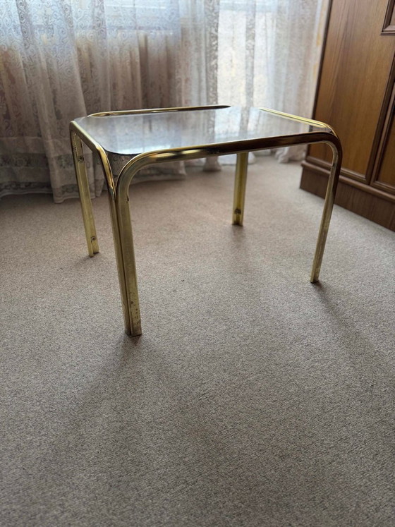 Vintage Brass Coffee Table, 1970s – Coffee table books, Glass (photo 5 of 6)