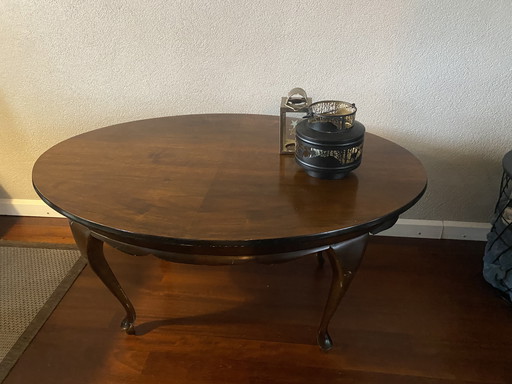 Table basse ovale vintage classique style Queen Anne