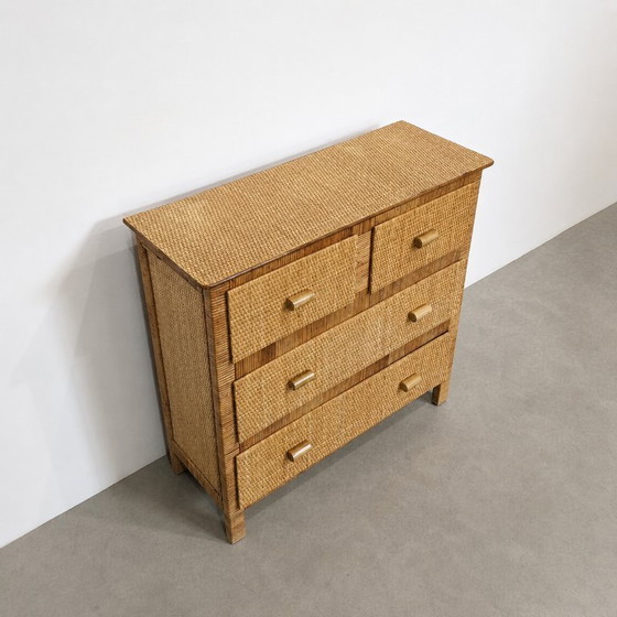 Image 1 of Vintage ladekast van rotan in Riviera-stijl, jaren 70