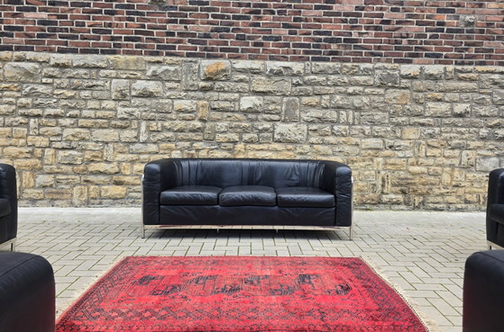 Image 1 of Zanotta Onda Set Zitgroep Bank Fauteuils Lederen Suite Jaren 70 80 Vintage