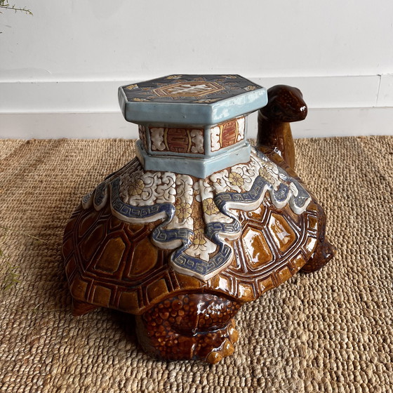 Image 1 of Support pour plantes en forme de tortue en céramique, années 70
