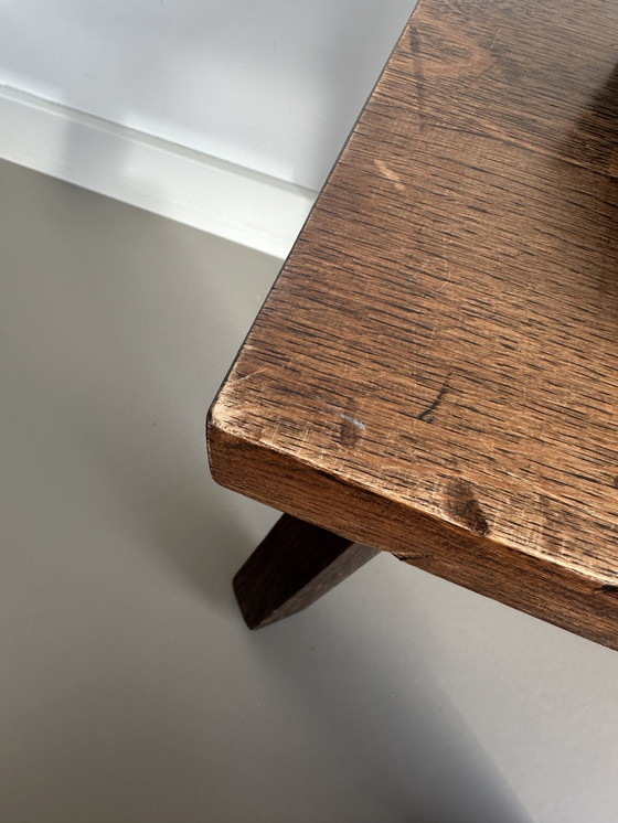 Image 1 of Tavolini ad incastro brutalisti vintage Mimi, set di tavolini laterali in rovere massello, stile retrò anni '70