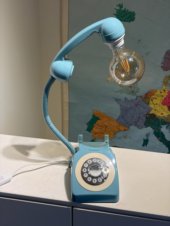 Lampada Telefono Vintage Azzurro – Lampade da tavolo, Metallo, Plastica (photo 8 of 9)