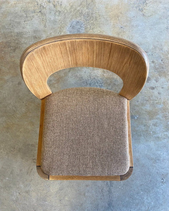 Image 1 of 4x brutalistische Esszimmerstühle aus Holz