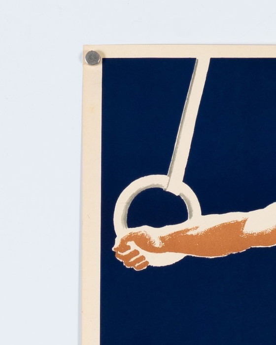 Image 1 of II Deutsches Turn und Sportfest Leipzig 1956 – Original Vintage Sports Poster by Bredow – Mid-Century Modern – 59.5x42 cm