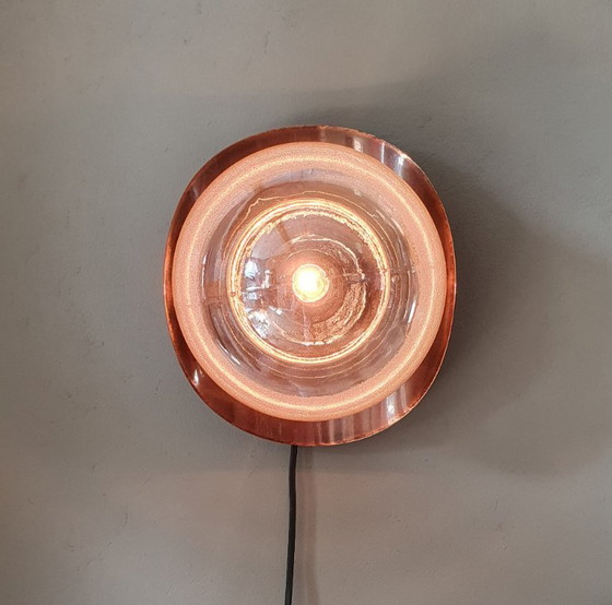 Image 1 of Lampada da parete vintage in rame e vetro - Jugoslavia - Metà secolo