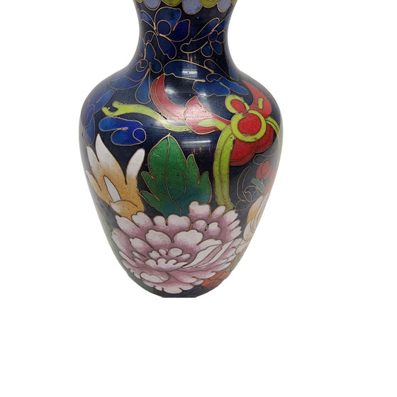 Image 1 of Cobalt Blue Cloisonné Vase
