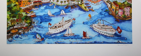 Image 1 of Pergola, Linnea - Lugano - Svizzera - Giclée - firmato a mano - NUOVO