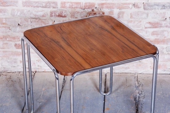 Restored Art Deco Dining Table, by M. Breuer for Thonet, Walnut, Germany, 1930s – Wood, Chrome (photo 6 of 7)