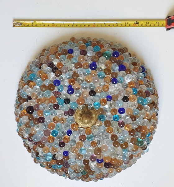 Image 1 of Grande lampe de plafond en verre de Murano en forme de grappe de raisin (37 cm).
